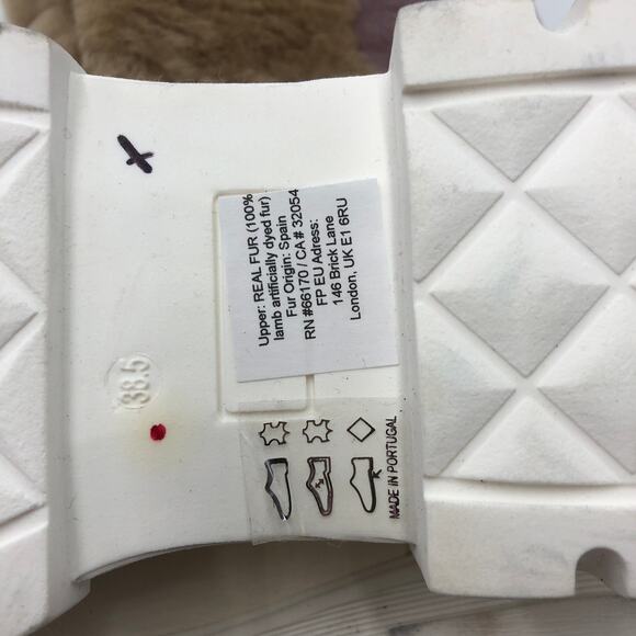 Free People Happy Thoughts Genuine Shearling Knee High Boots Size 38.5 US 8.5 - Picture 8 of 10